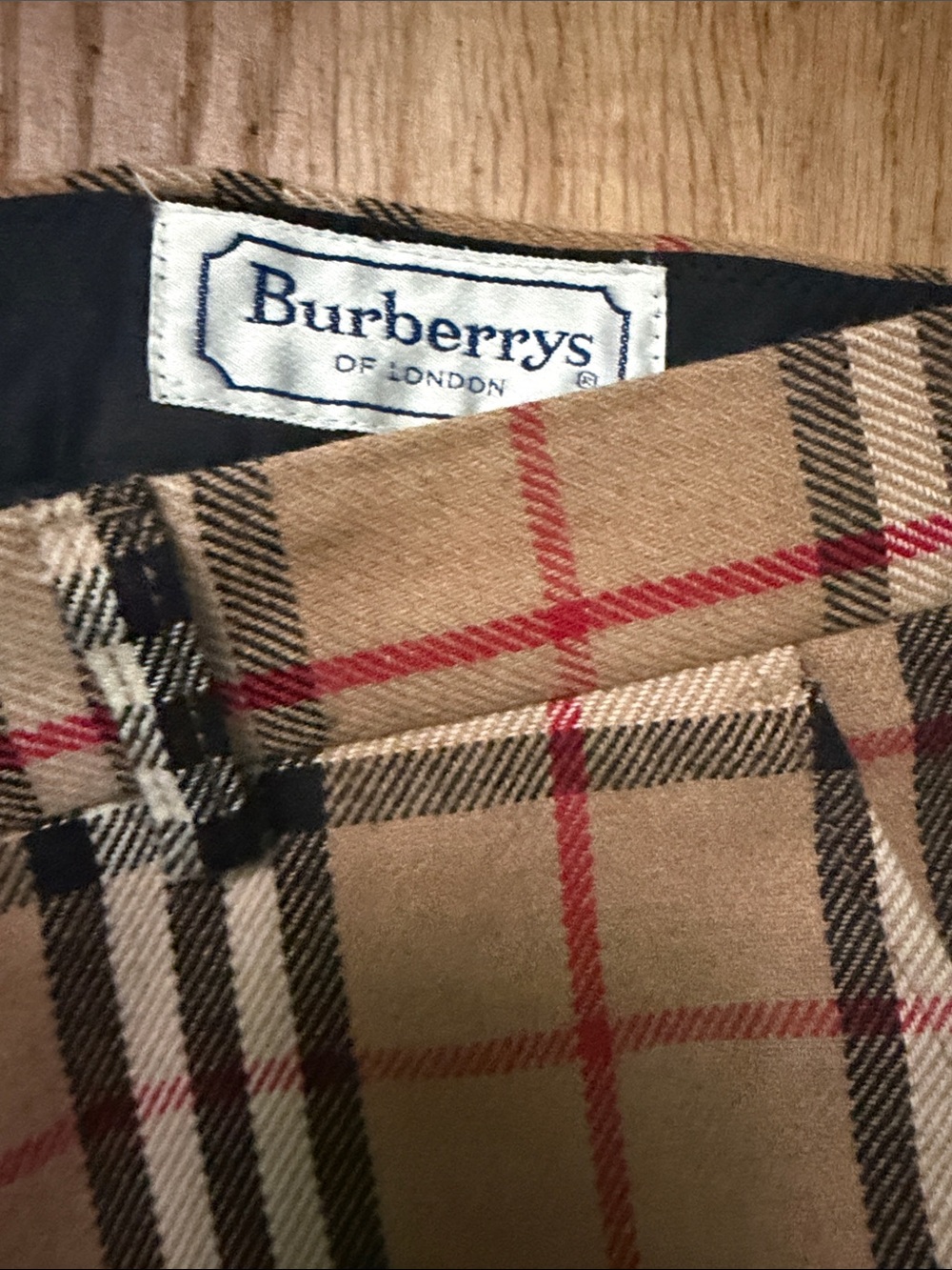 Burberry Tan Plaid Chinos with Black & White Windowpane - Picture 3 of 5